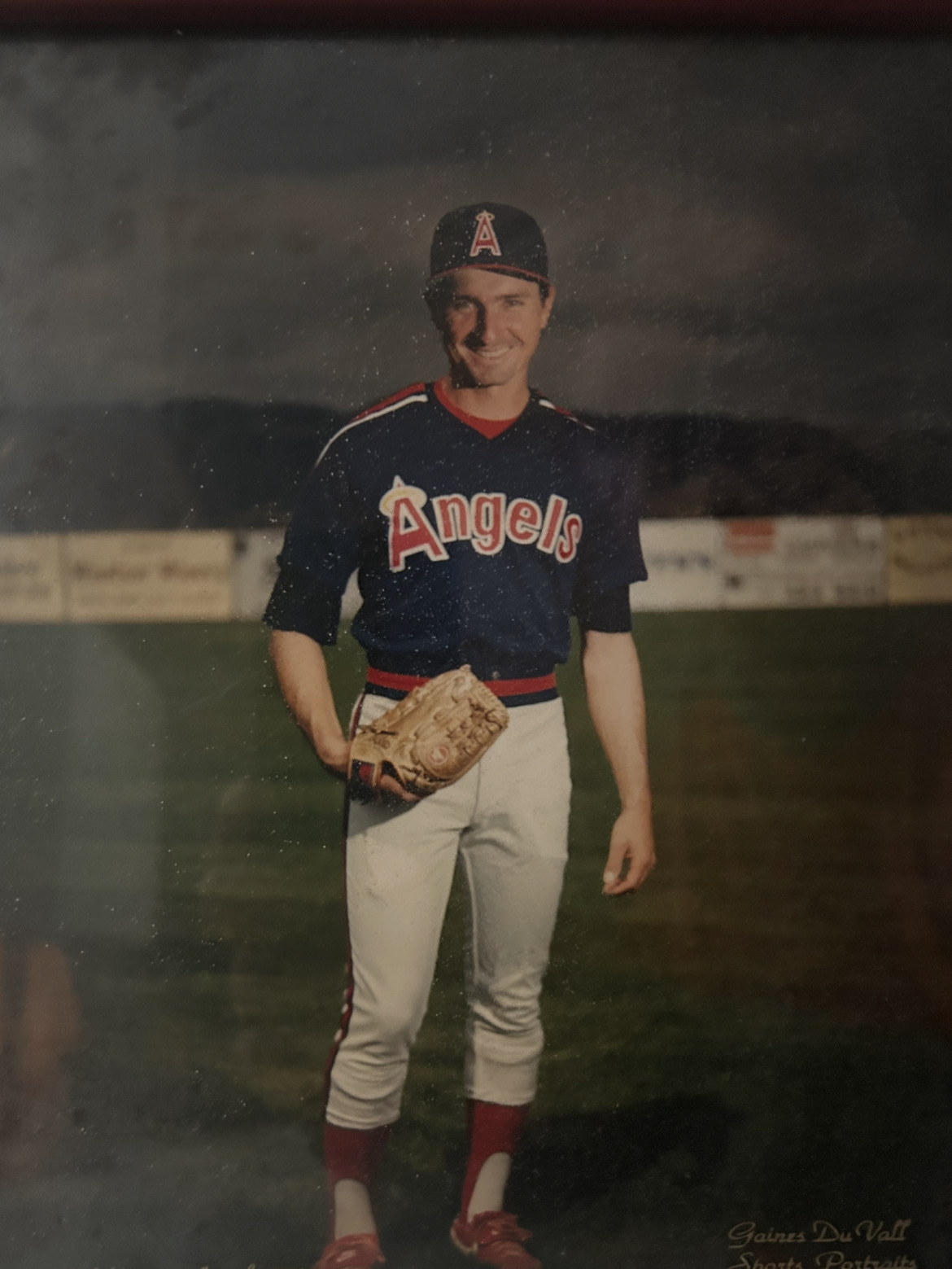 Benny Gallo in his Anaheim Angels professional uniform