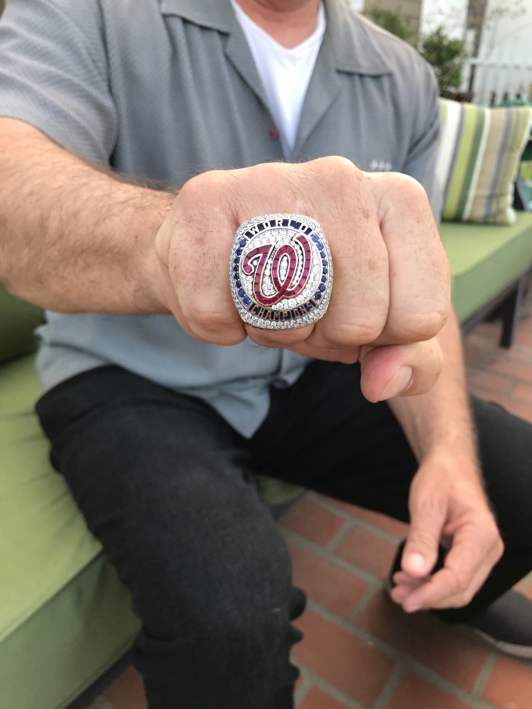 Benny Gallo wearing his 2019 Washington Nationals World Series Championship Ring
