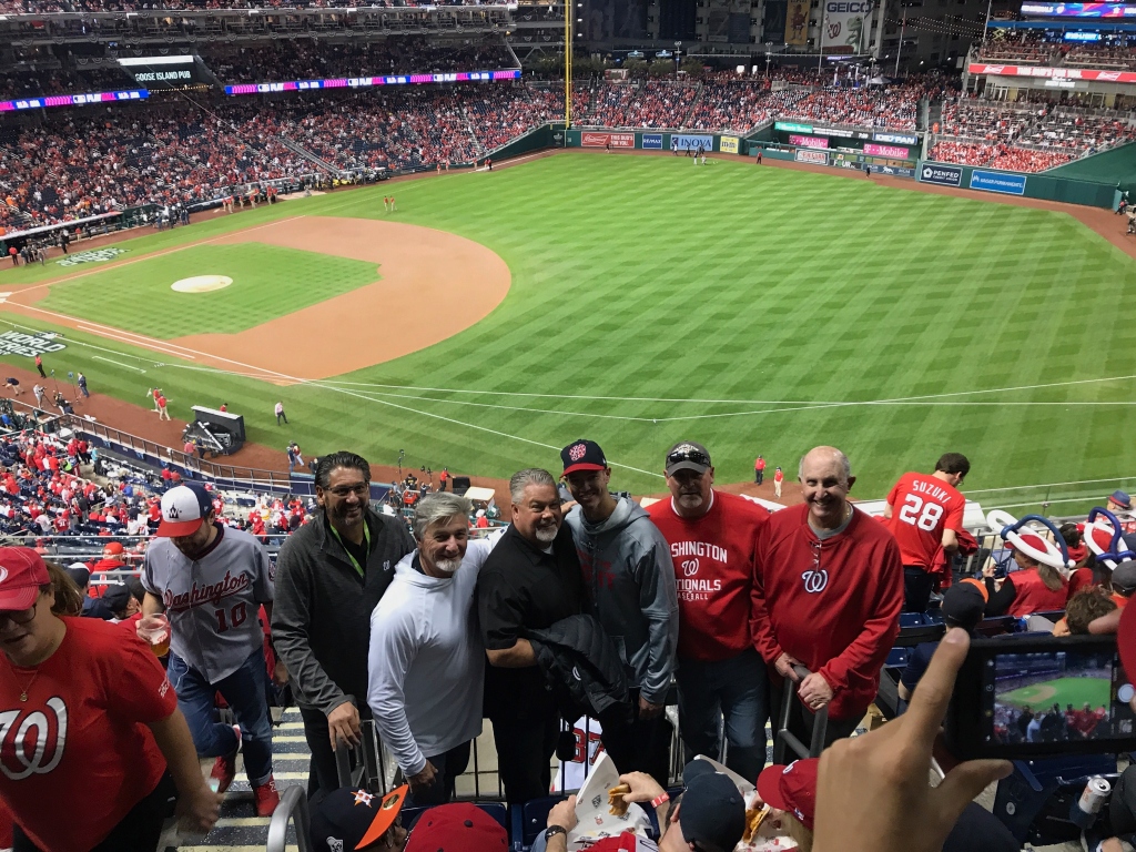 Benny Gallo and fellow Washington Nationals scouts at the 2019 World Series